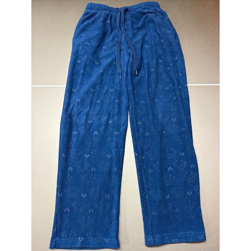 True Religion Men's Small Blue Fleece Loungewear/ Pajama‎ Pants